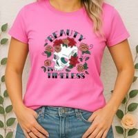 Beauty Is Timeless Skull Floral Women's T-Shirt thumb 2