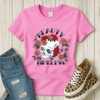 Beauty Is Timeless Skull Floral Women's T-Shirt thumb 3