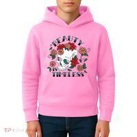 Beauty Is Timeless Skull Floral Kids Hoodie thumb 4