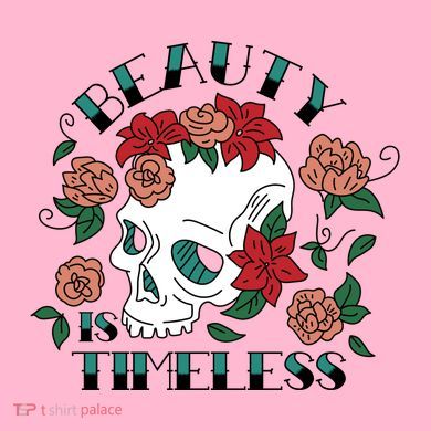 Beauty Is Timeless Skull Floral Short Acrylic Beanie