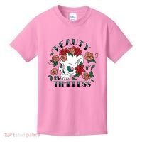 Beauty Is Timeless Skull Floral Kids T-Shirt thumb 0