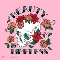 Beauty Is Timeless Skull Floral Kids T-Shirt thumb 4