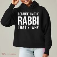 Because Im The Rabbi Thats Why Jewish Purim Hebrew School Ladies Heavyweight Boxy Pullover Hoodie thumb 0