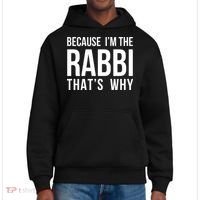 Because Im The Rabbi Thats Why Jewish Purim Hebrew School District V.I.T. Heavyweight Hoodie thumb 0