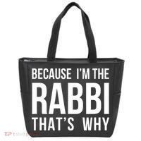 Because Im The Rabbi Thats Why Jewish Purim Hebrew School Tote Bag thumb 0