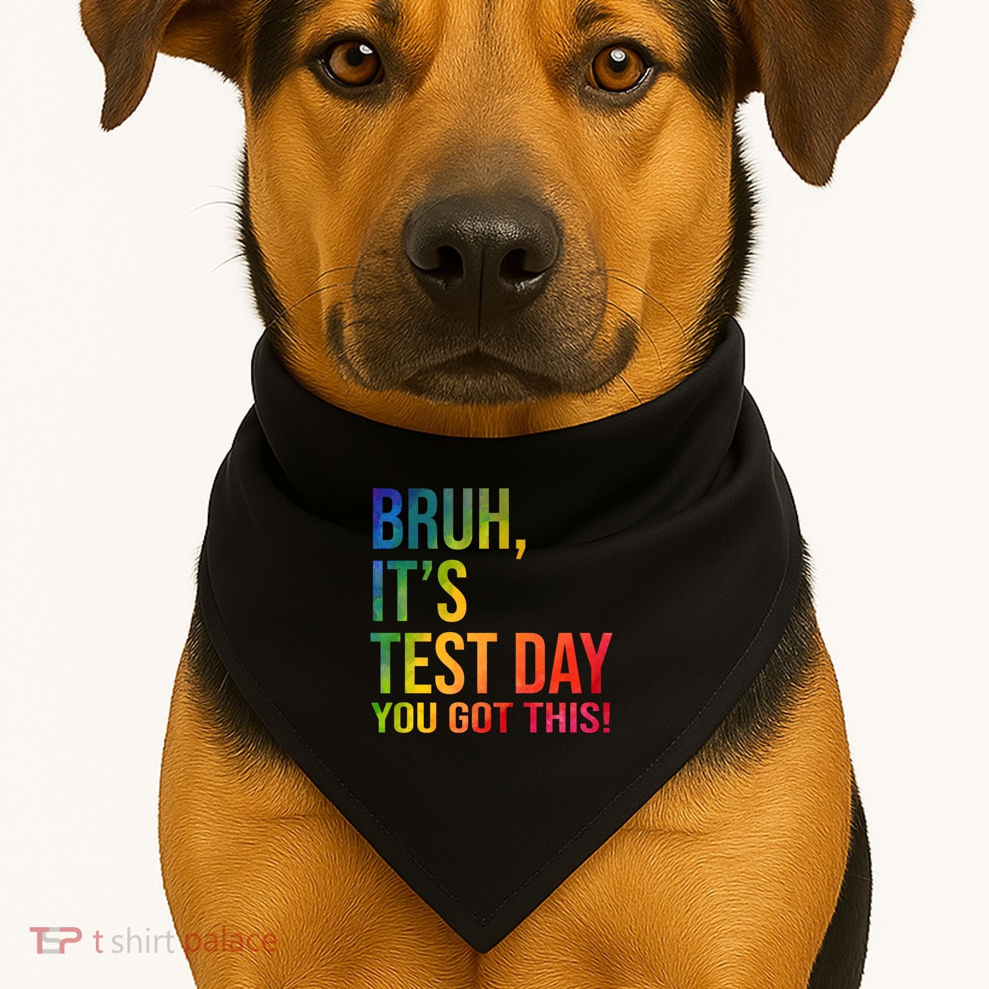 Bruh It's Test Day You Got This Testing Day Teacher USA-Made Doggie Bandana