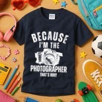 Because IM The Photographer ThatS Why Photography Funny Kids T-Shirt thumb 3