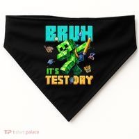 Bruh Its Test Day You Got This Pixel Video Game USA-Made Doggie Bandana thumb 0