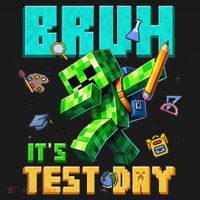 Bruh Its Test Day You Got This Pixel Video Game Apron thumb 3