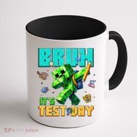Bruh Its Test Day You Got This Pixel Video Game Coffee Mug thumb 1