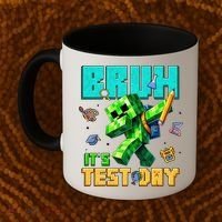 Bruh Its Test Day You Got This Pixel Video Game Coffee Mug thumb 2