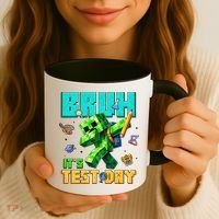 Bruh Its Test Day You Got This Pixel Video Game Coffee Mug thumb 3