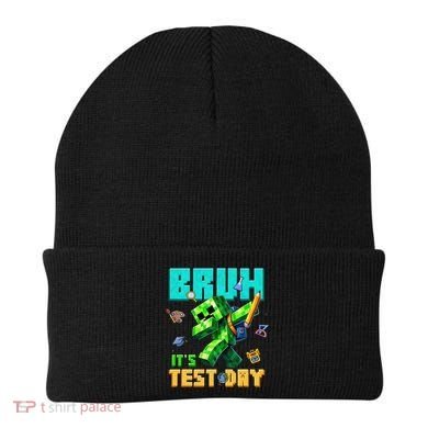 Bruh Its Test Day You Got This Pixel Video Game Beanie