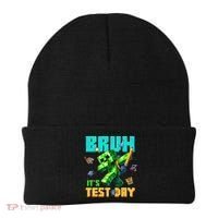 Bruh Its Test Day You Got This Pixel Video Game Beanie thumb 0