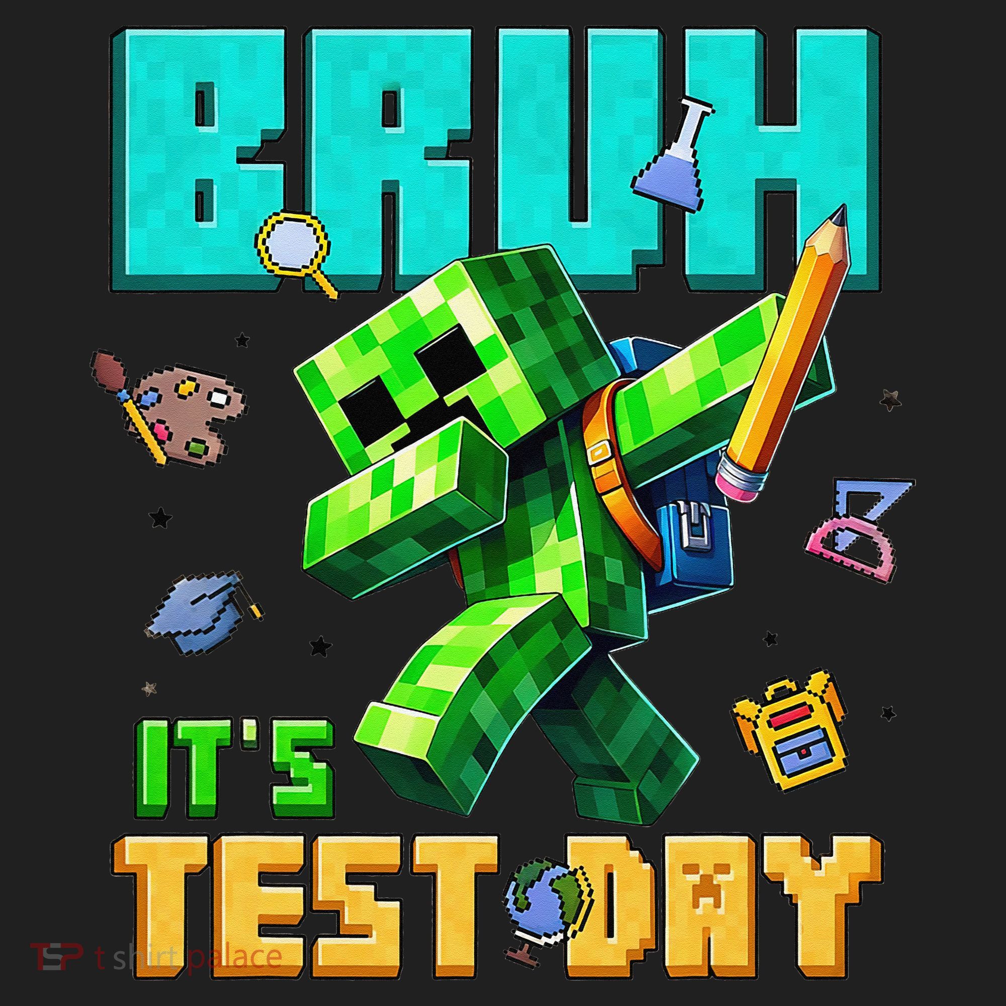 Bruh Its Test Day You Got This Pixel Video Game Beanie