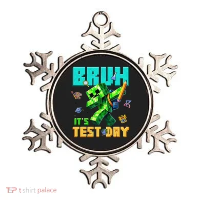 Bruh Its Test Day You Got This Pixel Video Game Ornament