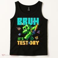 Bruh Its Test Day You Got This Pixel Video Game Tank Top thumb 2