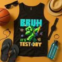 Bruh Its Test Day You Got This Pixel Video Game Tank Top thumb 4
