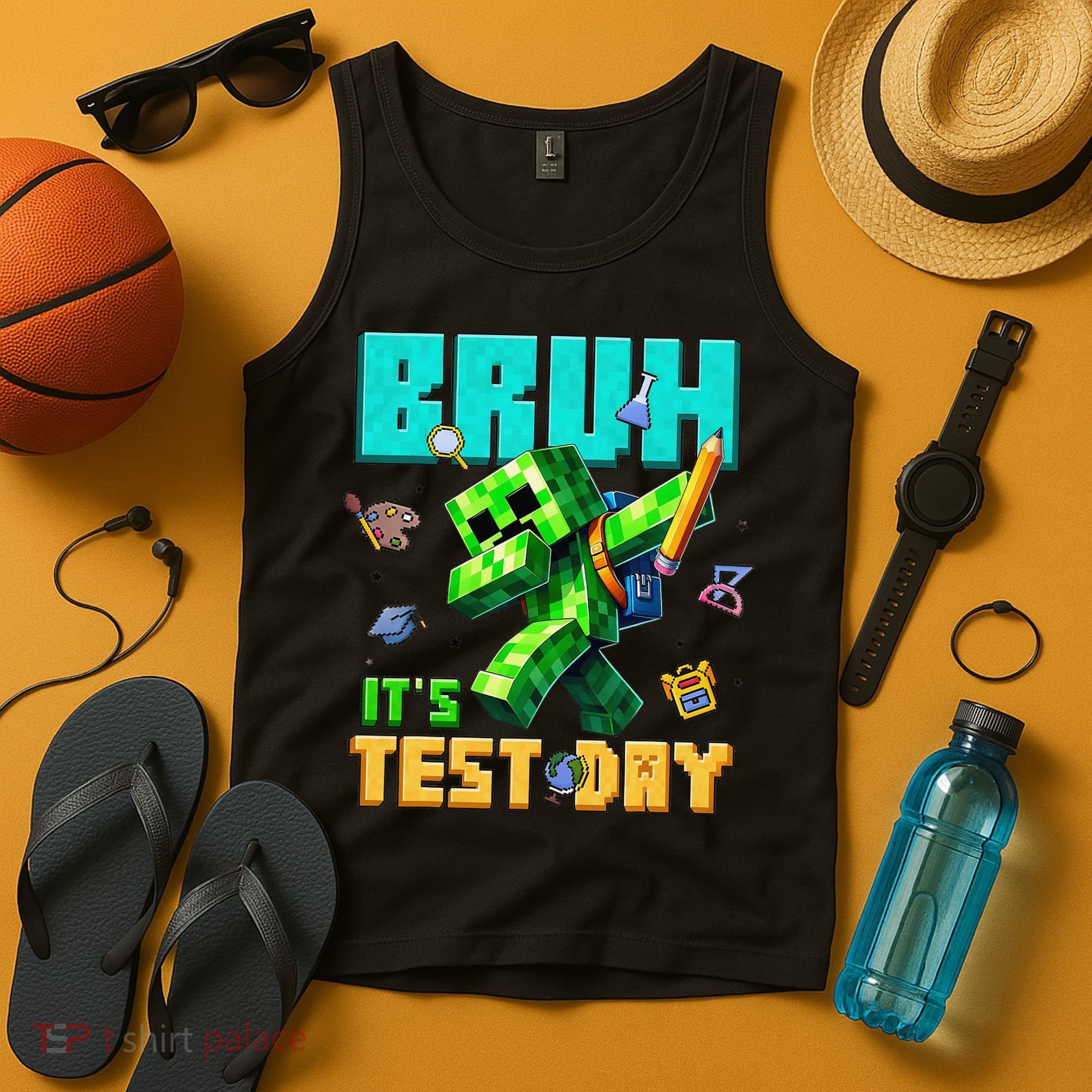 Bruh Its Test Day You Got This Pixel Video Game Tank Top