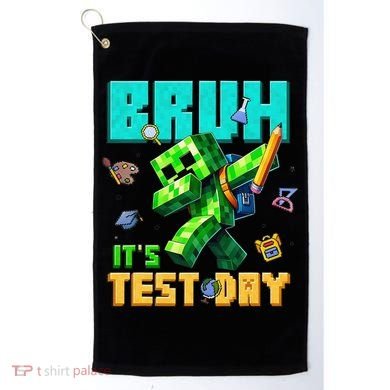 Bruh Its Test Day You Got This Pixel Video Game Golf Towel