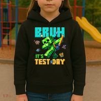 Bruh Its Test Day You Got This Pixel Video Game Kids Hoodie thumb 3