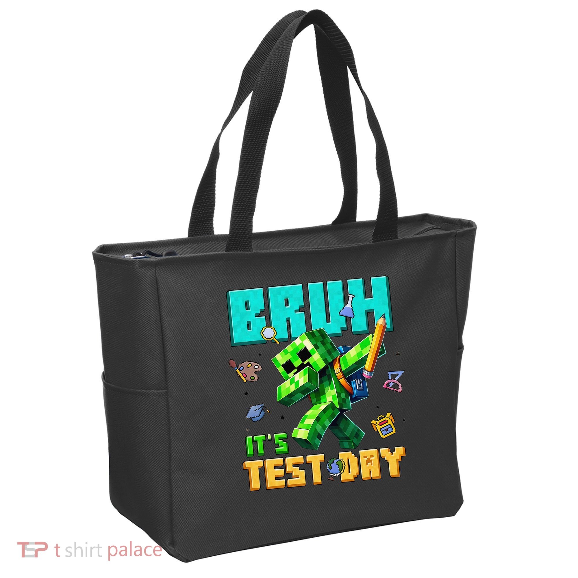 Bruh Its Test Day You Got This Pixel Video Game Tote Bag