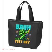 Bruh Its Test Day You Got This Pixel Video Game Tote Bag thumb 3