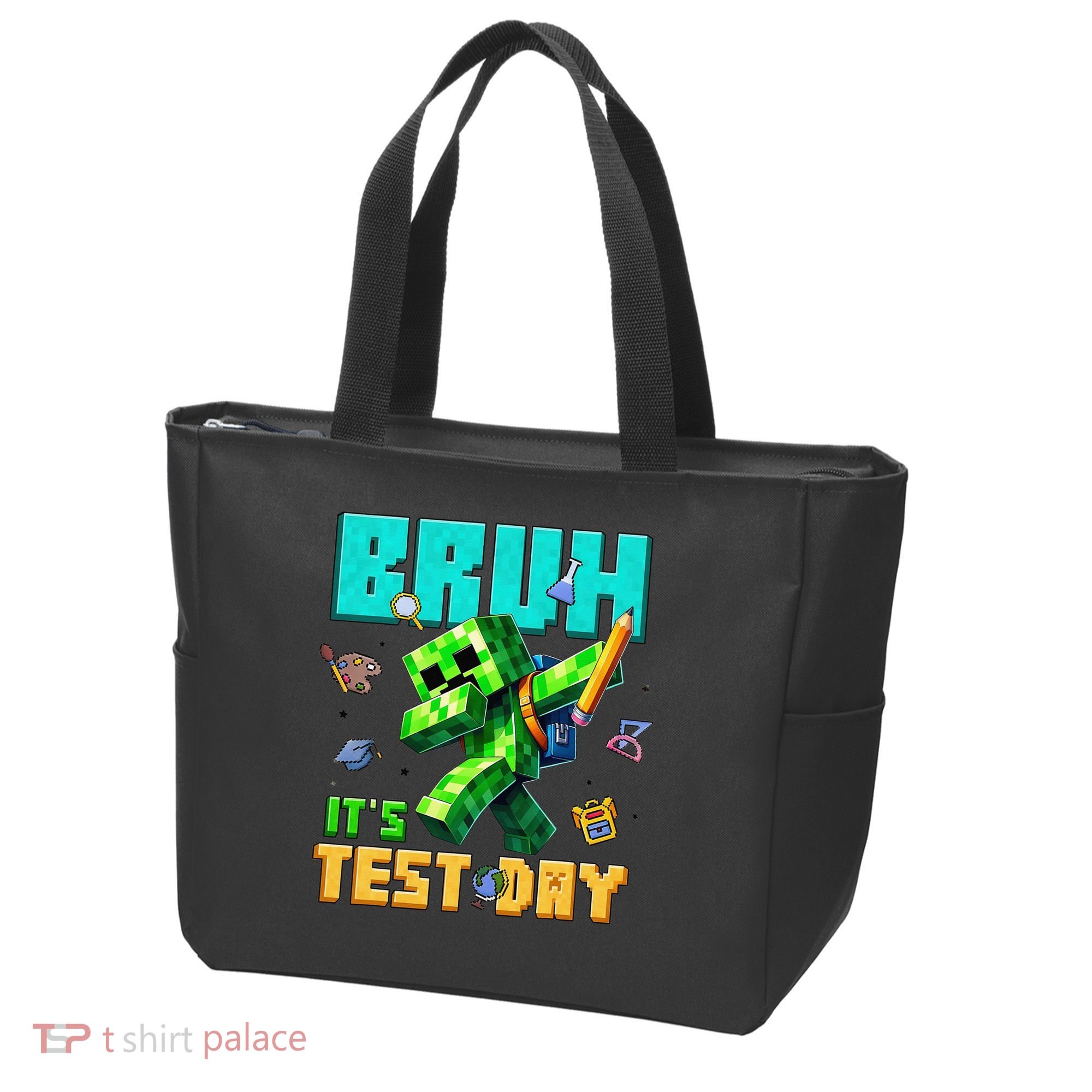 Bruh Its Test Day You Got This Pixel Video Game Tote Bag