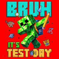 Bruh Its Test Day You Got This Pixel Video Game Santa Hat thumb 1