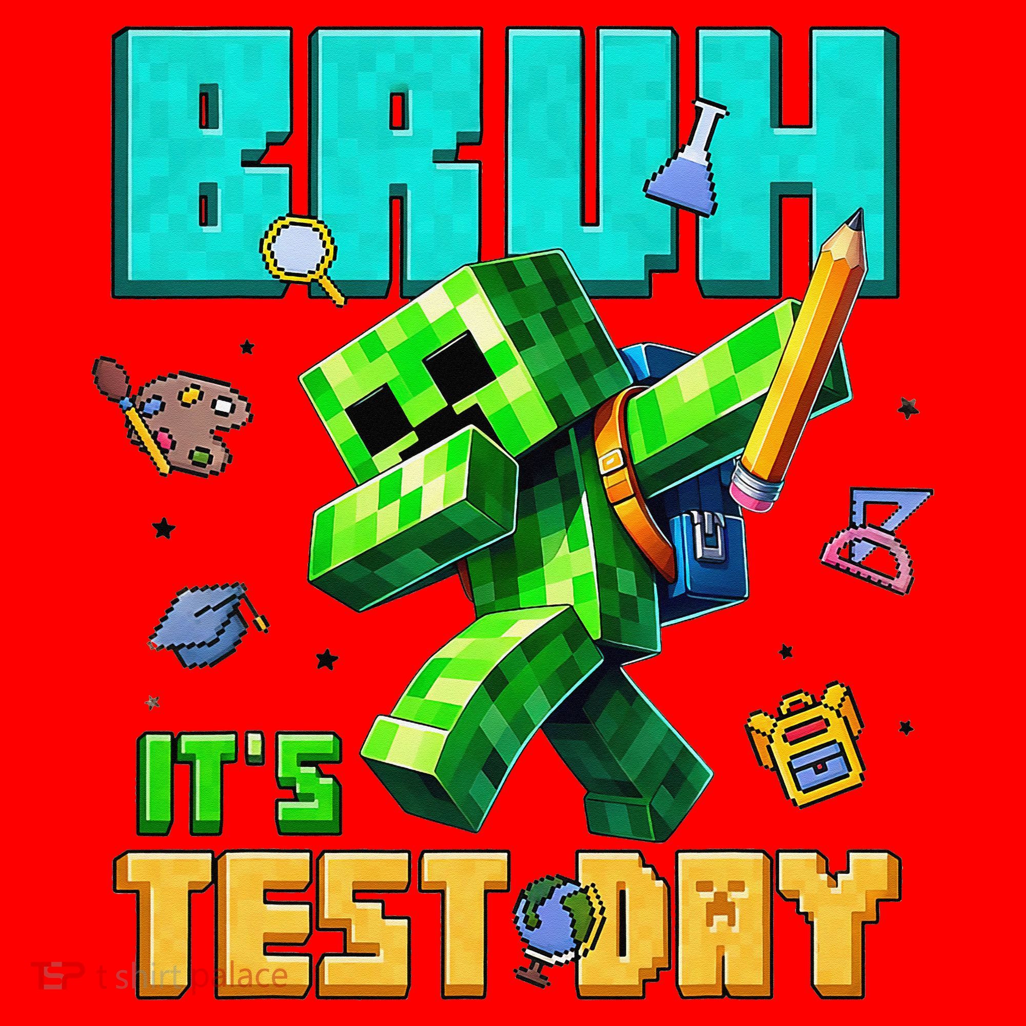 Bruh Its Test Day You Got This Pixel Video Game Santa Hat