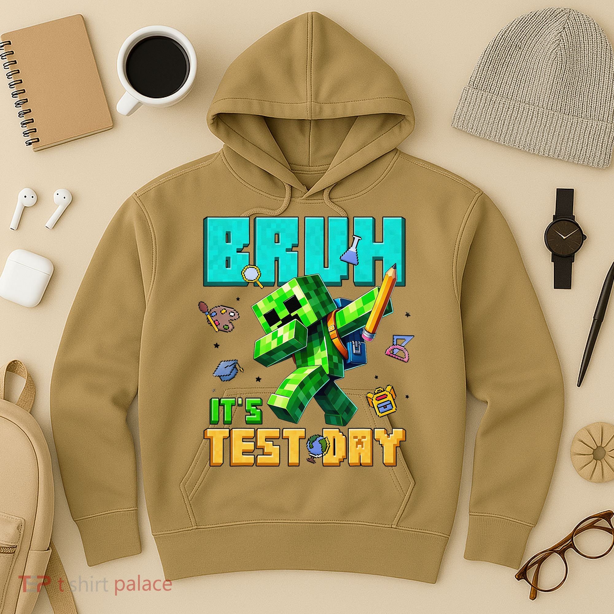 Bruh Its Test Day You Got This Pixel Video Game Hoodie