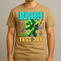 Bruh Its Test Day You Got This Pixel Video Game T-Shirt thumb 3