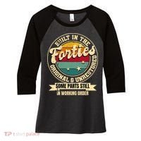 Built In The Forties Original Unrestored 40th Birthday 40s Women's Tri-Blend 3/4-Sleeve Raglan Shirt thumb 0