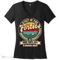 Built In The Forties Original Unrestored 40th Birthday 40s Women's V-Neck T-Shirt thumb 0