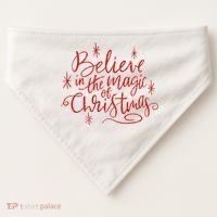 Believe In The Magic Of Christmas USA-Made Doggie Bandana thumb 0