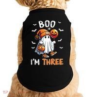 Boo IM Three Ghost 3rd Birthday Halloween Doggie Tank thumb 0