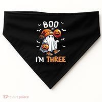 Boo IM Three Ghost 3rd Birthday Halloween USA-Made Doggie Bandana thumb 0