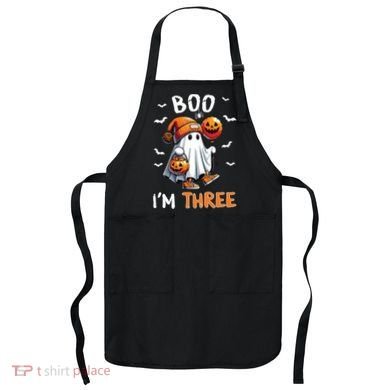 Boo IM Three Ghost 3rd Birthday Halloween Apron