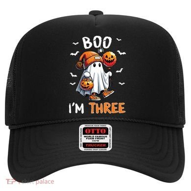Boo IM Three Ghost 3rd Birthday Halloween Hat
