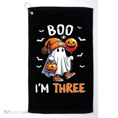 Boo IM Three Ghost 3rd Birthday Halloween Golf Towel
