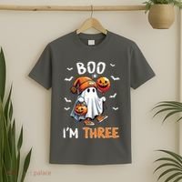 Boo IM Three Ghost 3rd Birthday Halloween T-Shirt thumb 2