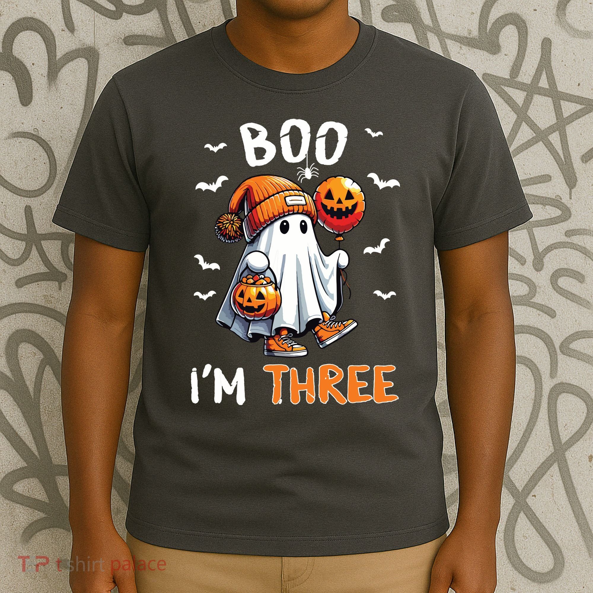 Boo IM Three Ghost 3rd Birthday Halloween T-Shirt