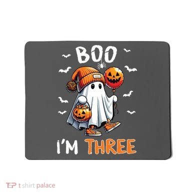 Boo IM Three Ghost 3rd Birthday Halloween Mousepad