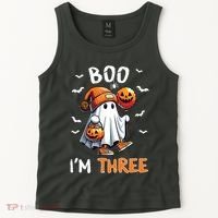 Boo IM Three Ghost 3rd Birthday Halloween Tank Top thumb 2