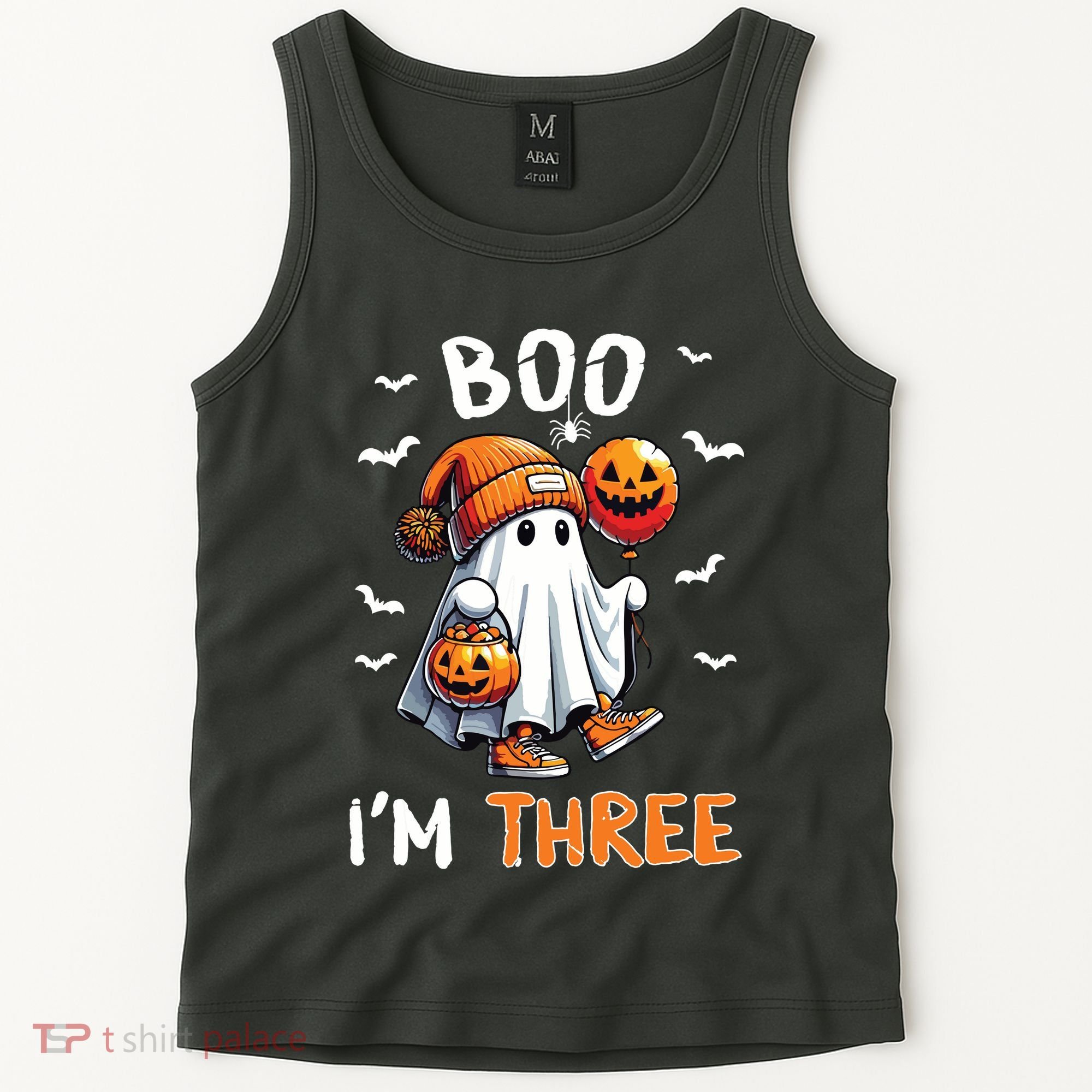 Boo IM Three Ghost 3rd Birthday Halloween Tank Top