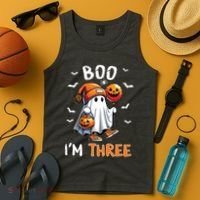 Boo IM Three Ghost 3rd Birthday Halloween Tank Top thumb 4