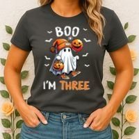 Boo IM Three Ghost 3rd Birthday Halloween Women's T-Shirt thumb 2