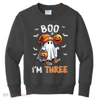Boo IM Three Ghost 3rd Birthday Halloween Kids Sweatshirt thumb 0