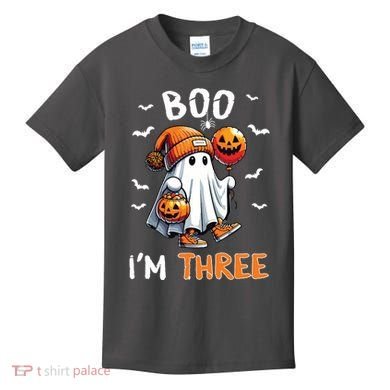 Boo IM Three Ghost 3rd Birthday Halloween Kids T-Shirt