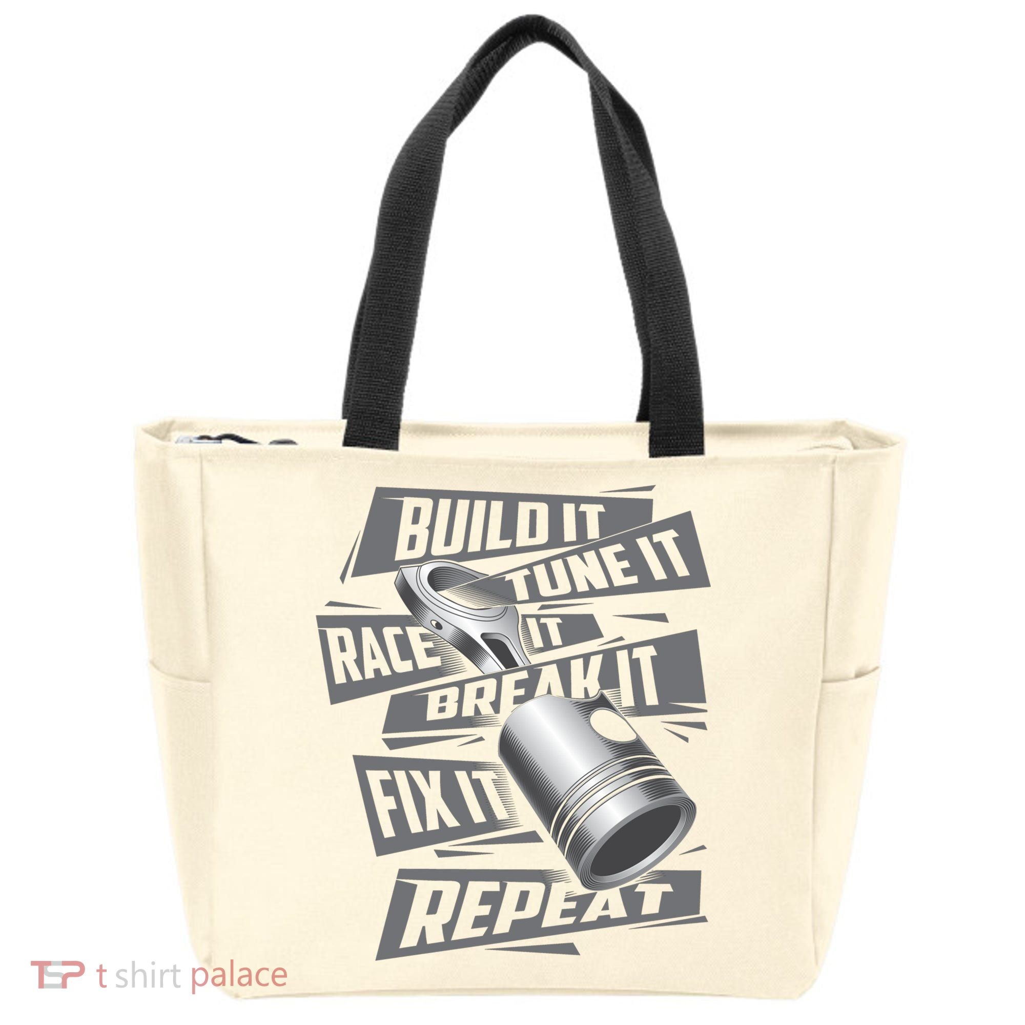 Build It Tune It Race It Break It Cool Gift Race Car Enthusiast Gift Tote Bag